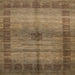 Square Abstract Saddle Brown Modern Rug, abs5262