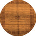 Round Abstract Orange Modern Rug, abs5262org