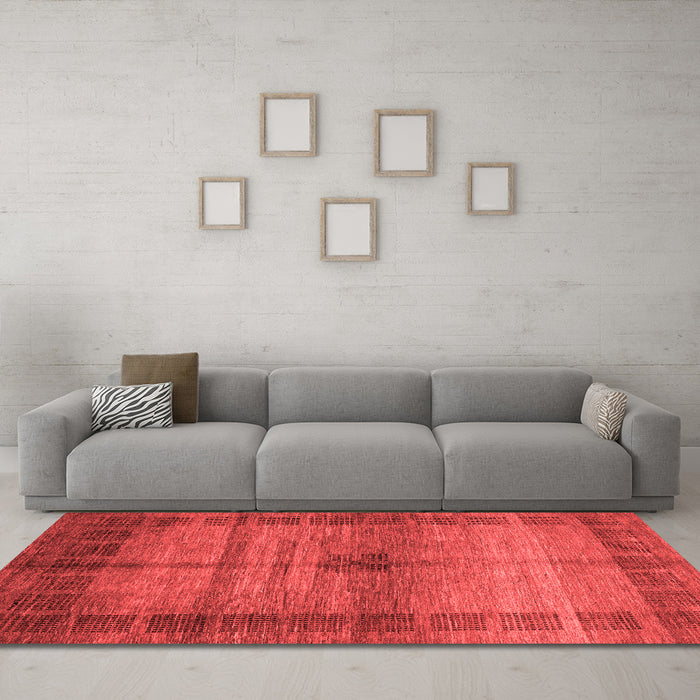 Modern Red Washable Rugs