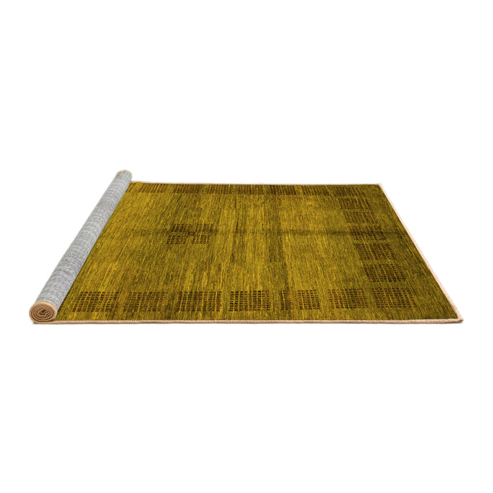 Sideview of Machine Washable Abstract Yellow Modern Rug, wshabs5262yw