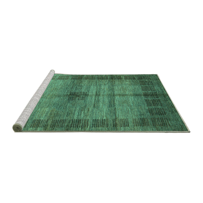 Sideview of Machine Washable Abstract Turquoise Modern Area Rugs, wshabs5262turq
