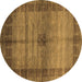 Round Abstract Brown Modern Rug, abs5262brn