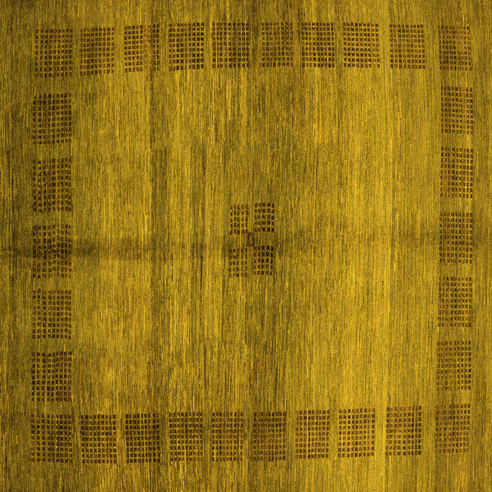 Square Machine Washable Abstract Yellow Modern Rug, wshabs5262yw