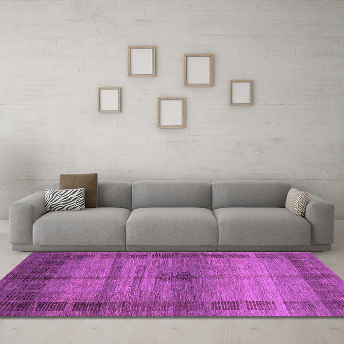 Machine Washable Abstract Purple Modern Area Rugs in a Living Room, wshabs5262pur