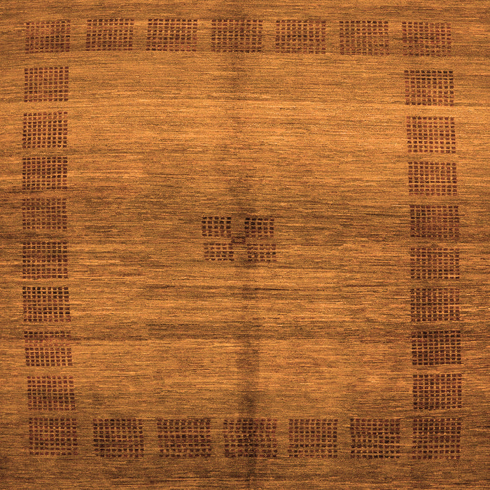 Square Machine Washable Abstract Orange Modern Area Rugs, wshabs5262org