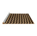 Sideview of Machine Washable Abstract Bronze Brown Rug, wshabs5263