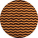 Round Abstract Orange Modern Rug, abs5263org