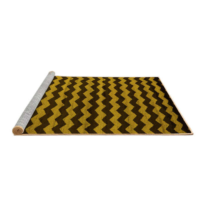 Sideview of Machine Washable Abstract Yellow Modern Rug, wshabs5263yw