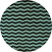 Round Machine Washable Abstract Light Blue Modern Rug, wshabs5263lblu