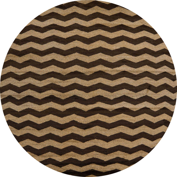 Round Abstract Bronze Brown Modern Rug, abs5263