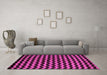 Machine Washable Abstract Pink Modern Rug in a Living Room, wshabs5263pnk