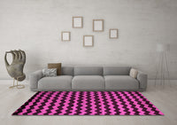 Machine Washable Abstract Pink Modern Rug, wshabs5263pnk