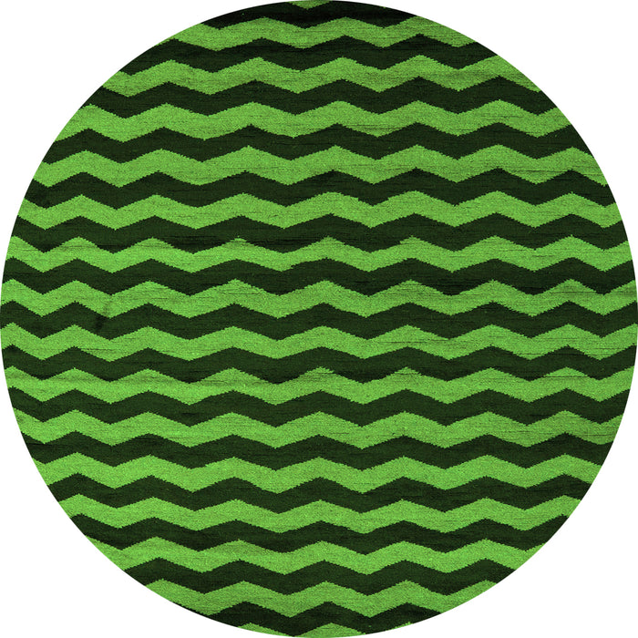 Round Abstract Green Modern Rug, abs5263grn