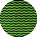 Round Abstract Green Modern Rug, abs5263grn