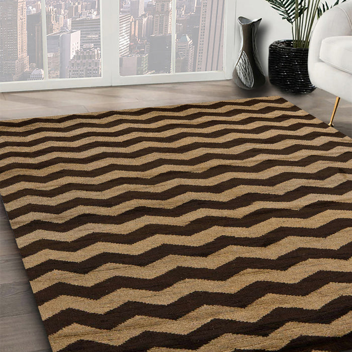 Abstract Bronze Brown Modern Rug in Family Room, abs5263
