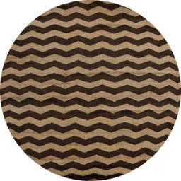 Round Machine Washable Abstract Bronze Brown Rug, wshabs5263