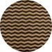 Round Machine Washable Abstract Bronze Brown Rug, wshabs5263