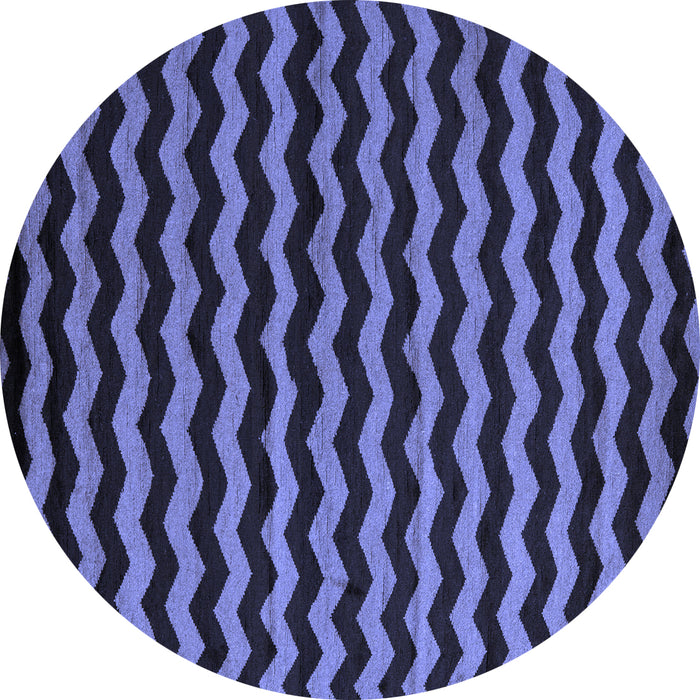Round Abstract Blue Modern Rug, abs5263blu