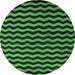 Round Abstract Emerald Green Modern Rug, abs5263emgrn