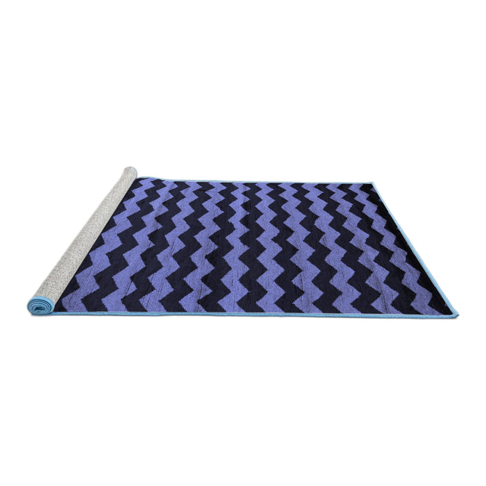 Sideview of Machine Washable Abstract Blue Modern Rug, wshabs5263blu