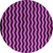 Round Machine Washable Abstract Purple Modern Area Rugs, wshabs5263pur