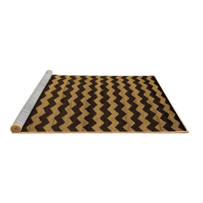 Sideview of Machine Washable Abstract Brown Modern Rug, wshabs5263brn