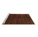 Sideview of Machine Washable Abstract Brown Modern Rug, wshabs5264brn