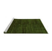 Sideview of Machine Washable Abstract Green Modern Area Rugs, wshabs5264grn