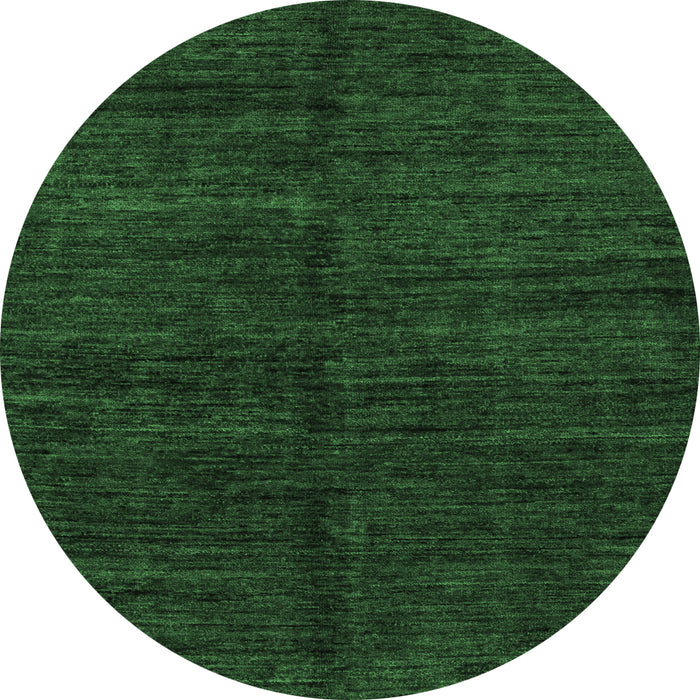 Round Abstract Emerald Green Modern Rug, abs5264emgrn