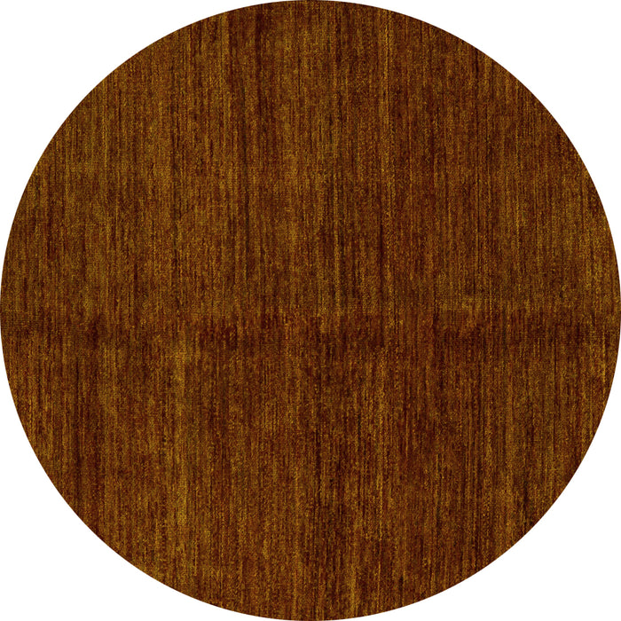 Round Abstract Yellow Modern Rug, abs5264yw