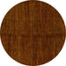 Round Abstract Yellow Modern Rug, abs5264yw
