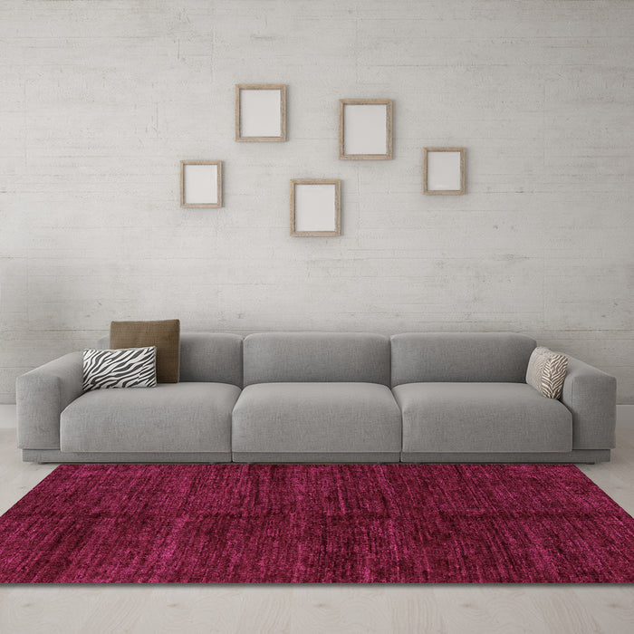 Machine Washable Abstract Pink Modern Rug in a Living Room, wshabs5264pnk