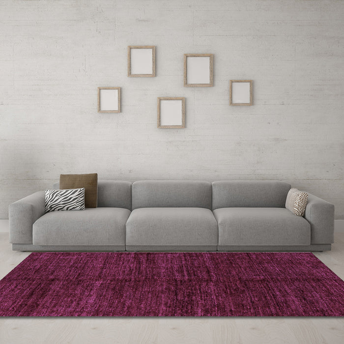 Machine Washable Abstract Purple Modern Area Rugs in a Living Room, wshabs5264pur
