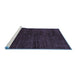 Sideview of Machine Washable Abstract Blue Modern Rug, wshabs5264blu