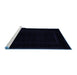 Sideview of Machine Washable Abstract Blue Modern Rug, wshabs5265blu