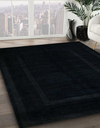 Abstract Black Modern Rug, abs5265