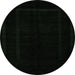 Round Abstract Emerald Green Modern Rug, abs5265emgrn