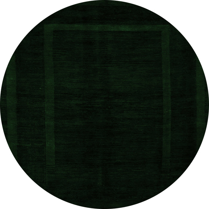 Round Machine Washable Abstract Green Modern Area Rugs, wshabs5265grn