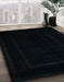 Abstract Black Modern Rug in Family Room, abs5265