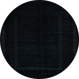 Round Abstract Black Modern Rug, abs5265