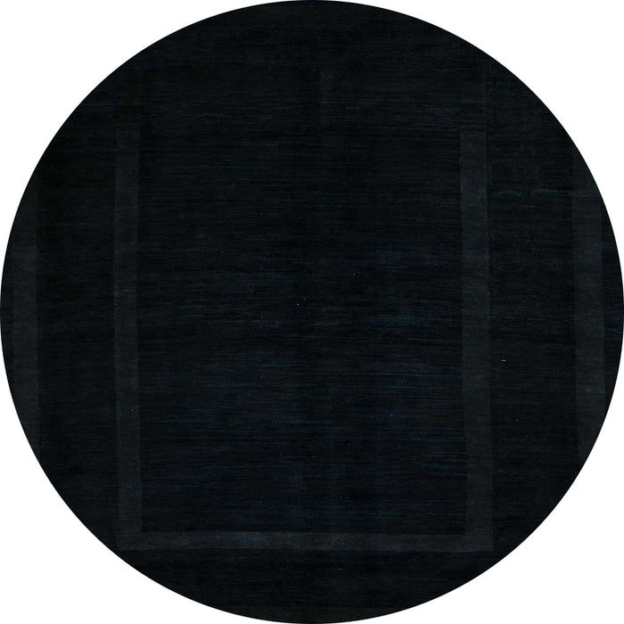 Round Abstract Black Modern Rug, abs5265