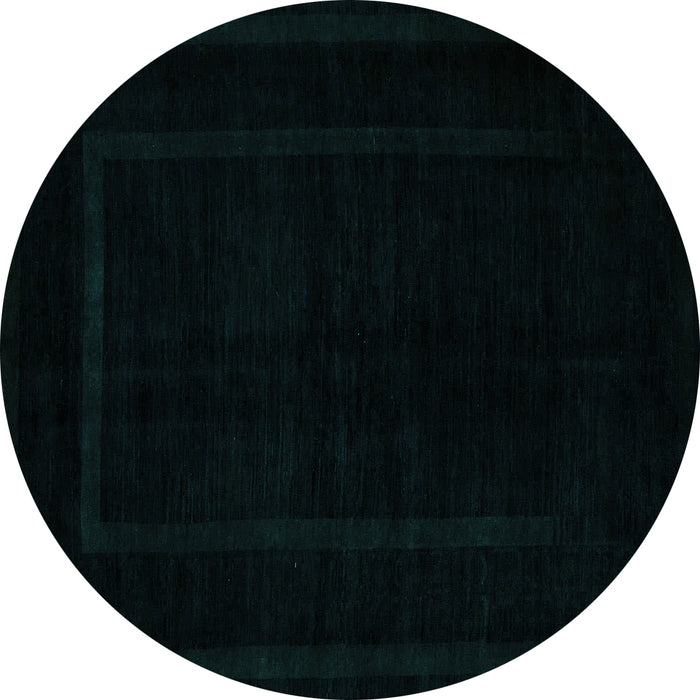 Round Abstract Turquoise Modern Rug, abs5265turq