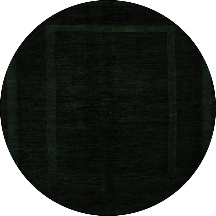 Round Machine Washable Abstract Emerald Green Modern Area Rugs, wshabs5265emgrn