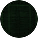 Round Abstract Green Modern Rug, abs5265grn