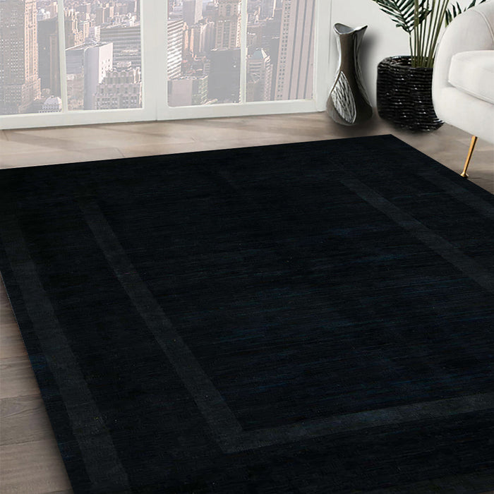 Machine Washable Abstract Black Rug in a Family Room, wshabs5265