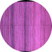 Round Machine Washable Abstract Purple Modern Area Rugs, wshabs5266pur