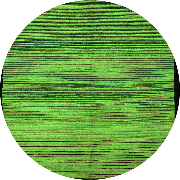 Round Abstract Green Modern Rug, abs5266grn