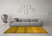 Machine Washable Abstract Yellow Modern Rug in a Living Room, wshabs5266yw