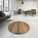 Round Abstract Sangria Brown Modern Rug in a Office, abs5266