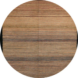 Round Abstract Sangria Brown Modern Rug, abs5266